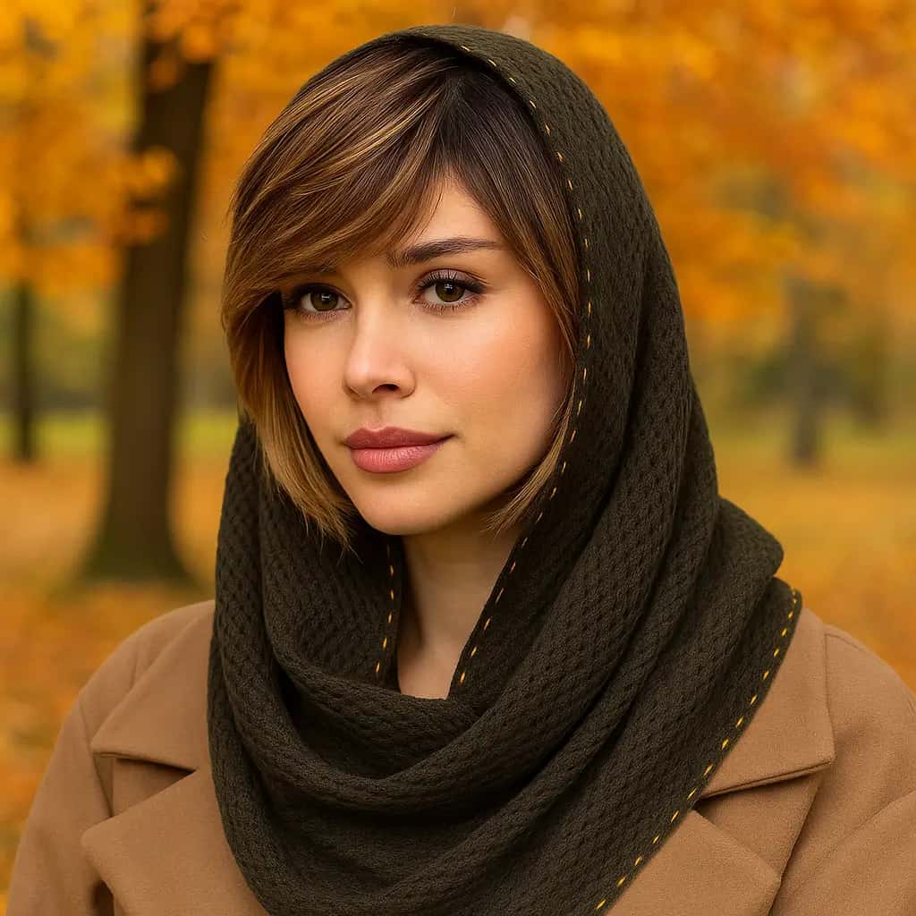 تصویر شال و روسری پاییزه | ترکیب گرما و استایل با طراحی‌های خاص