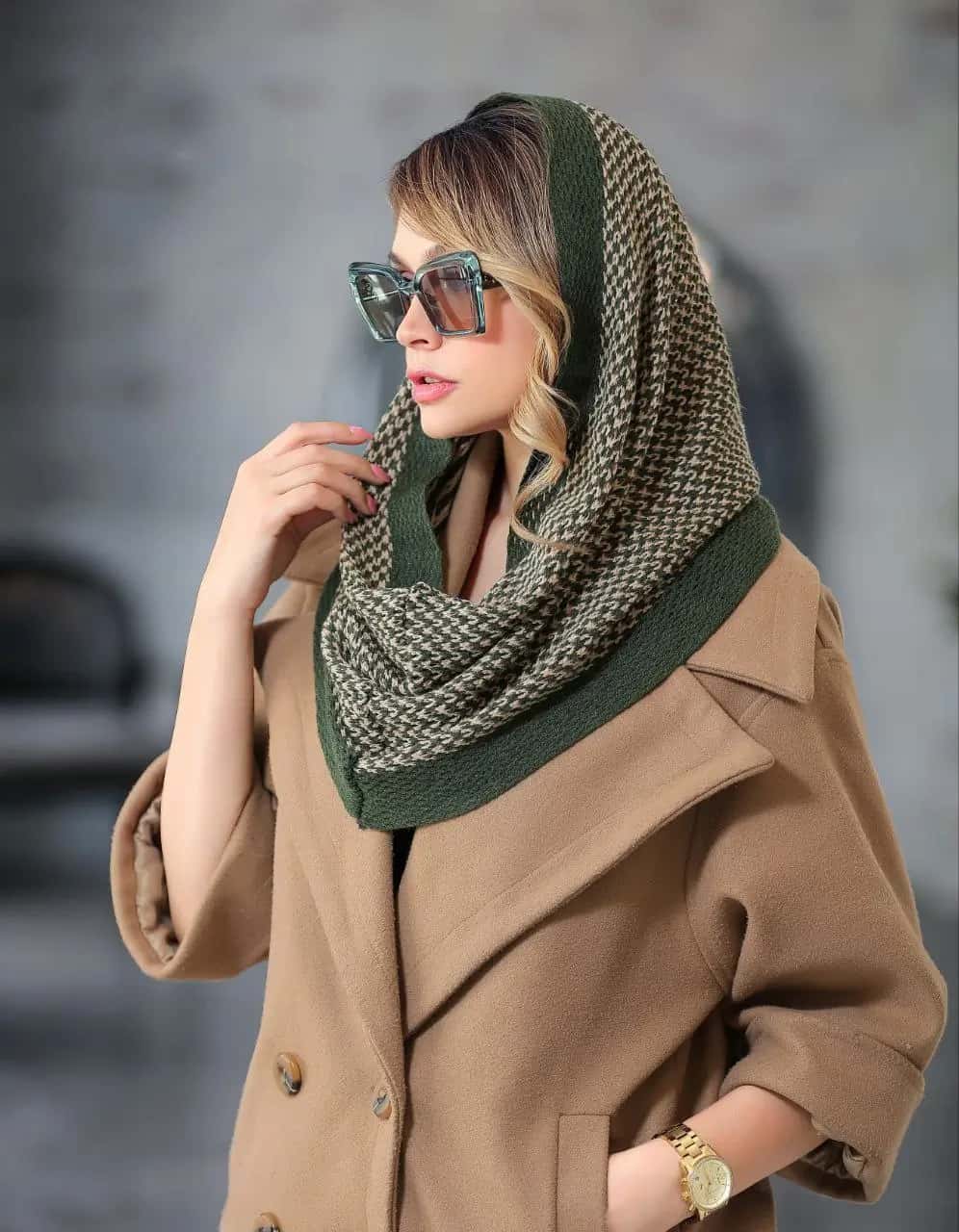 شال بافت زنانه رینگی مدل وسط پیچازی | گرم و شیک برای پاییز و زمستان