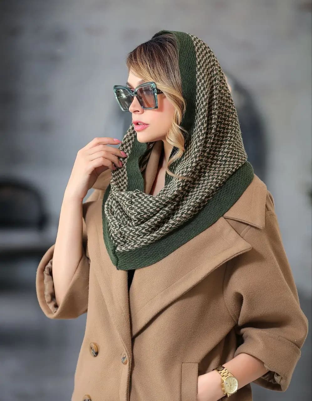 شال بافت زنانه رینگی مدل وسط پیچازی | گرم و شیک برای پاییز و زمستان
