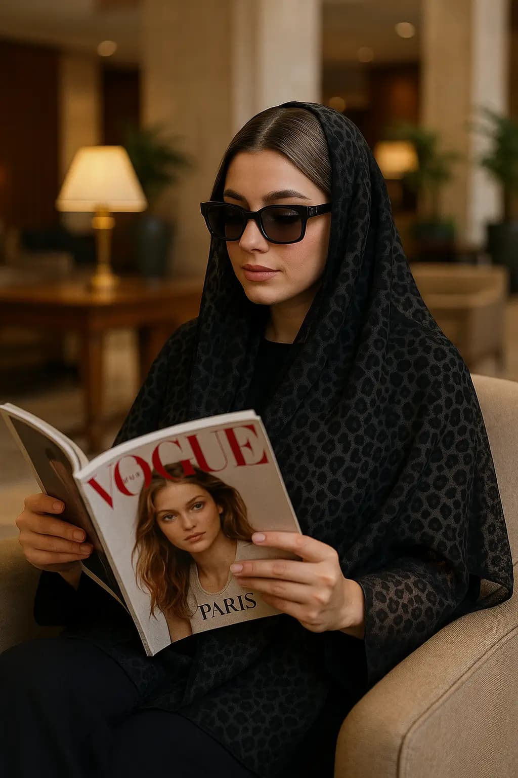 شال توری پلنگی مشکی؛ انتخابی جسورانه و شیک برای هر موقعیت - تصویر دوم