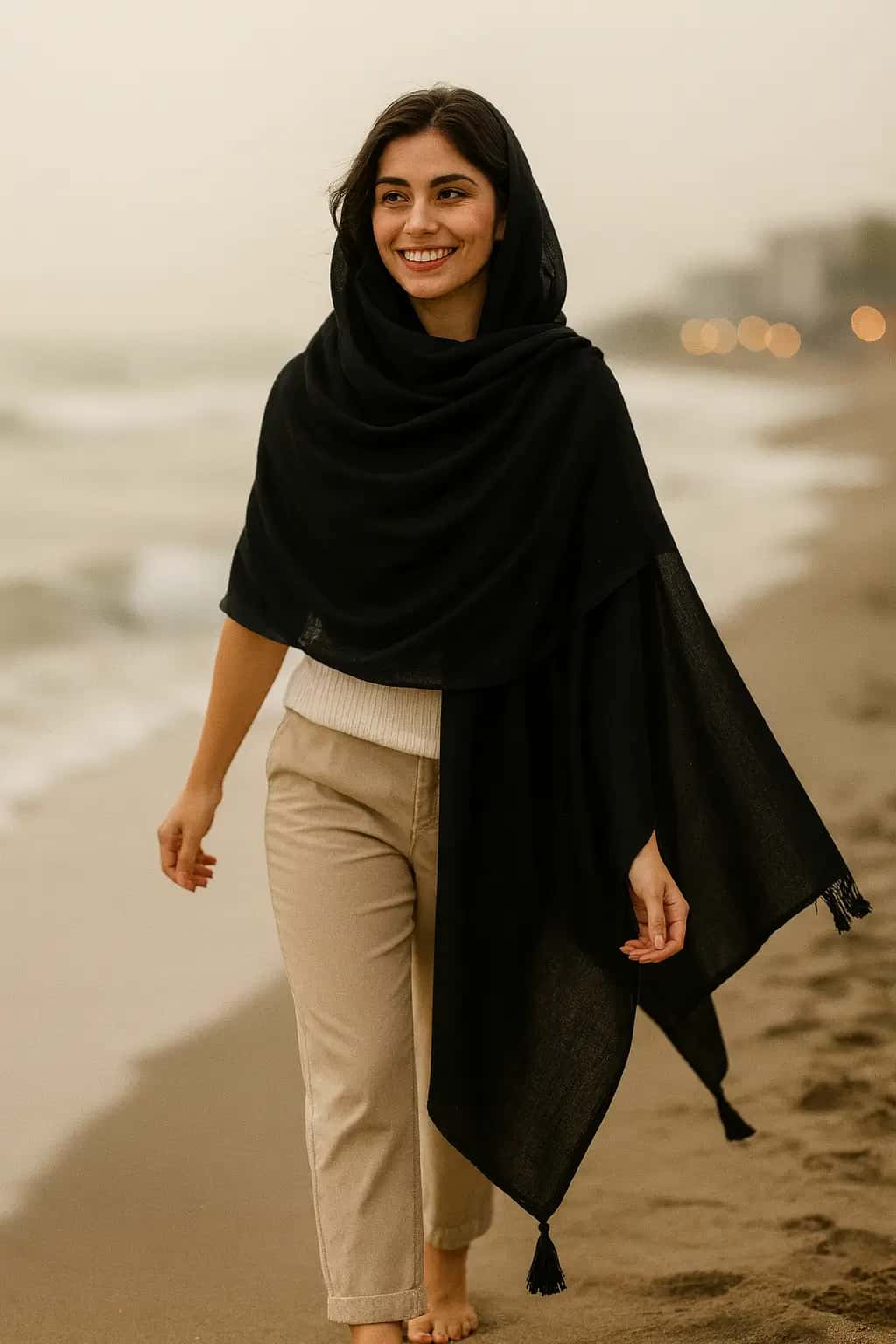 شال وال اسلپ مشکی | ترکیب شیکپوشی، ظرافت و کیفیت