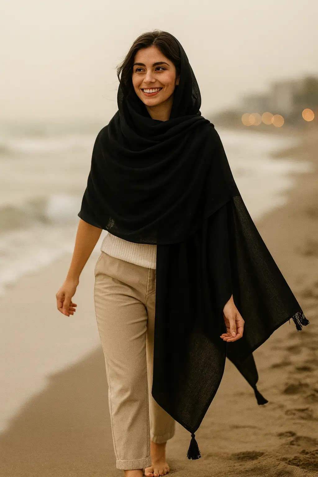 شال وال اسلپ مشکی | ترکیب شیکپوشی، ظرافت و کیفیت